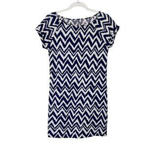 Lilly Pulitzer Palmer T-shirt Dress Women’s Size Small Blue Chevron